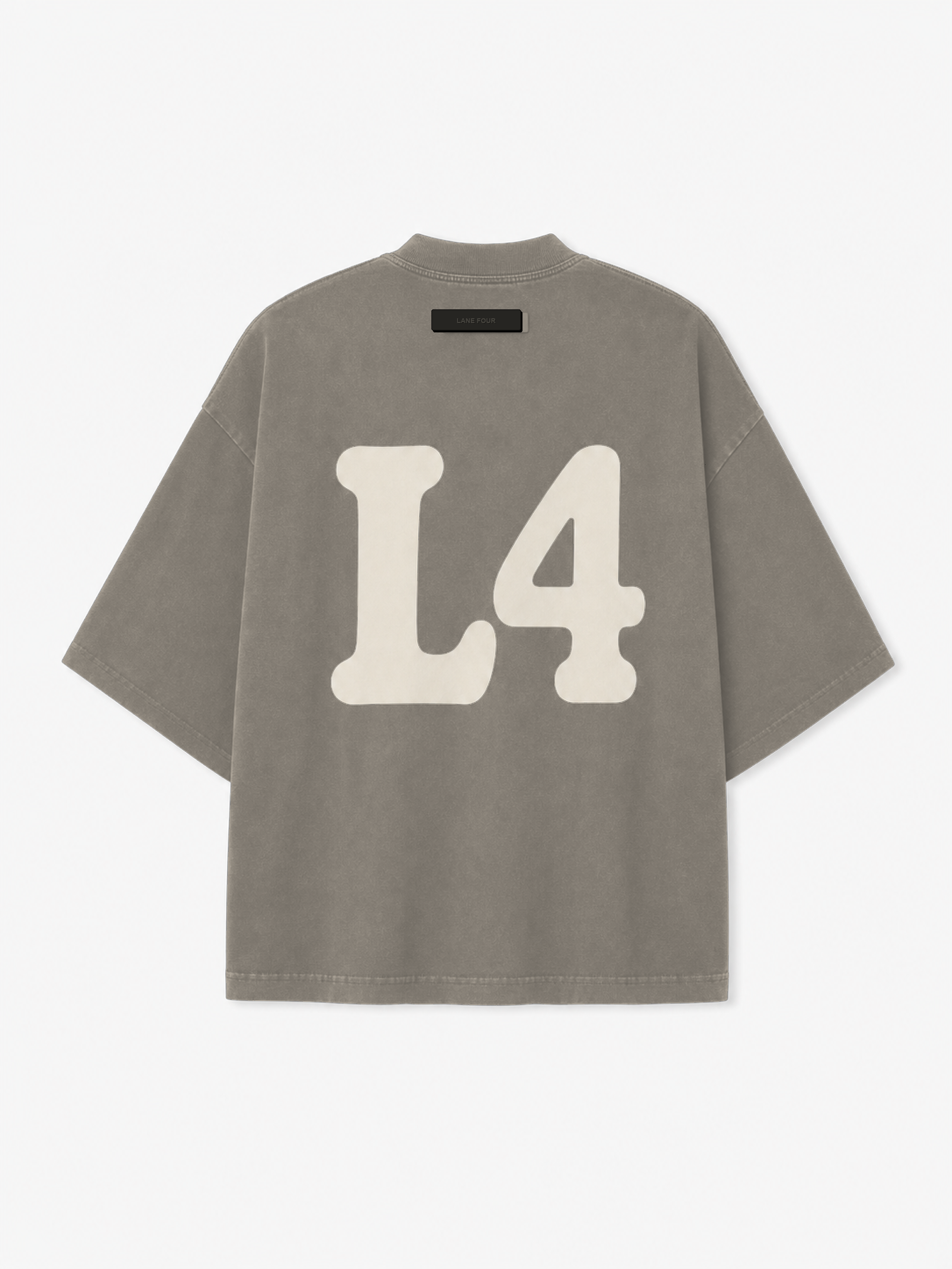 All Lanes Athletics Tee in Seal, back view
